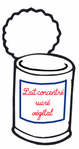 Lait concentré sucré végétal (de soja ou d’amandes….)