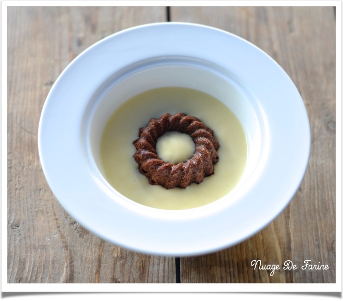 Fondants chocolat-marron et crème anglaise