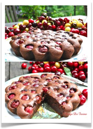 Gâteau cerises chocolat