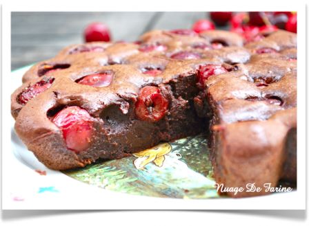 Gâteau cerises chocolat