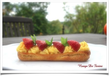 Eclairs chocolat et fraises