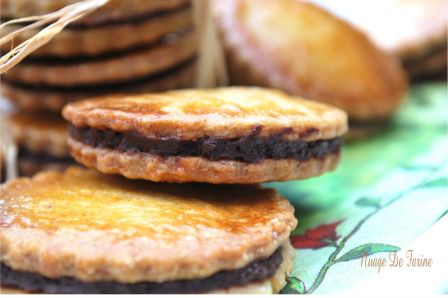 petits biscuits fourrés au chocolat