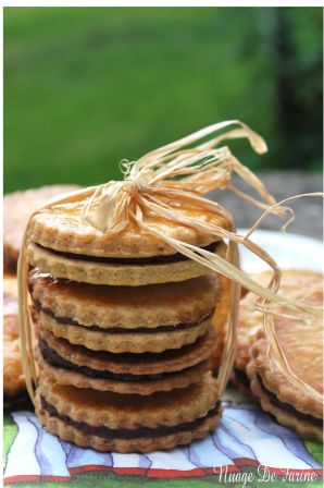 petits biscuits fourrés au chocolat