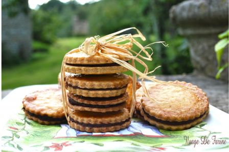 petits biscuits fourrés au chocolat